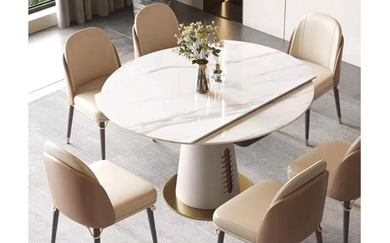 CZ17طاولة طعام قابلة للتمديد من الحجر الصناعي