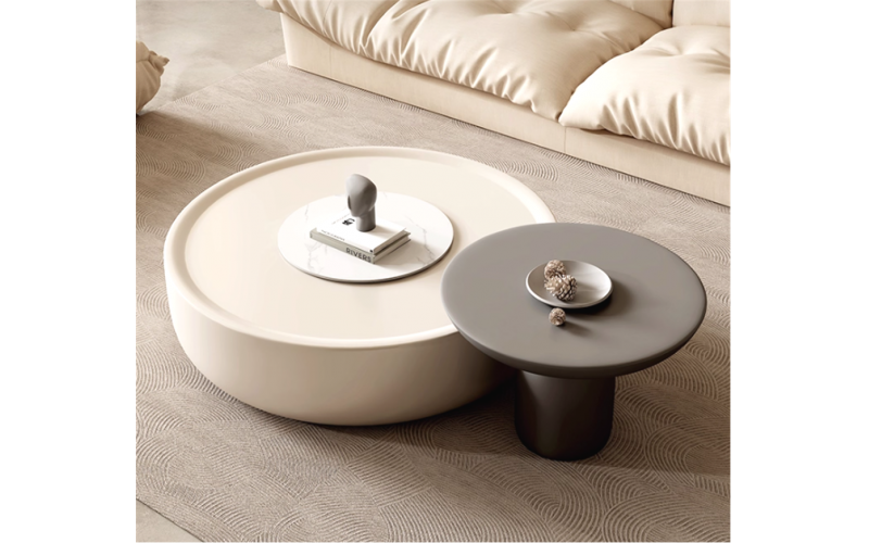 CJ23طاولة قهوة من الحجر الصناعي بالطابع الكريمي