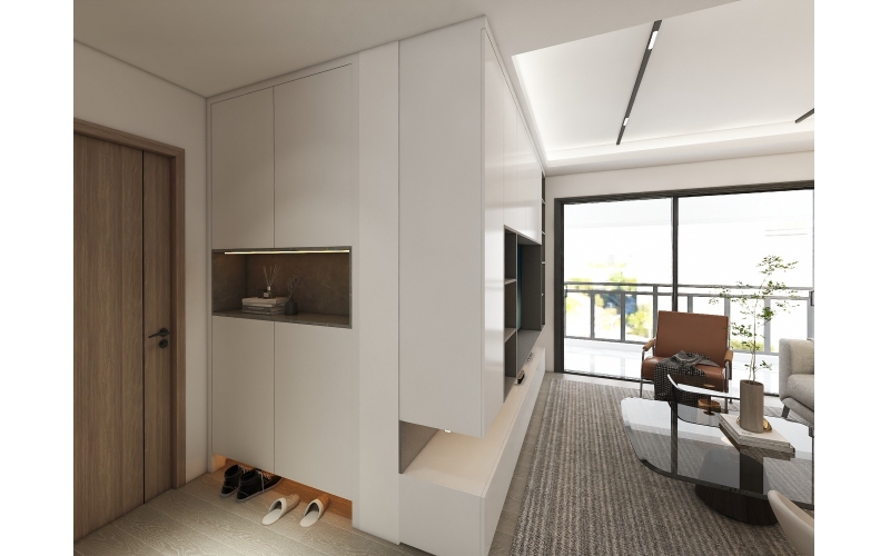 玄关客厅一体柜，收纳颜值双在线